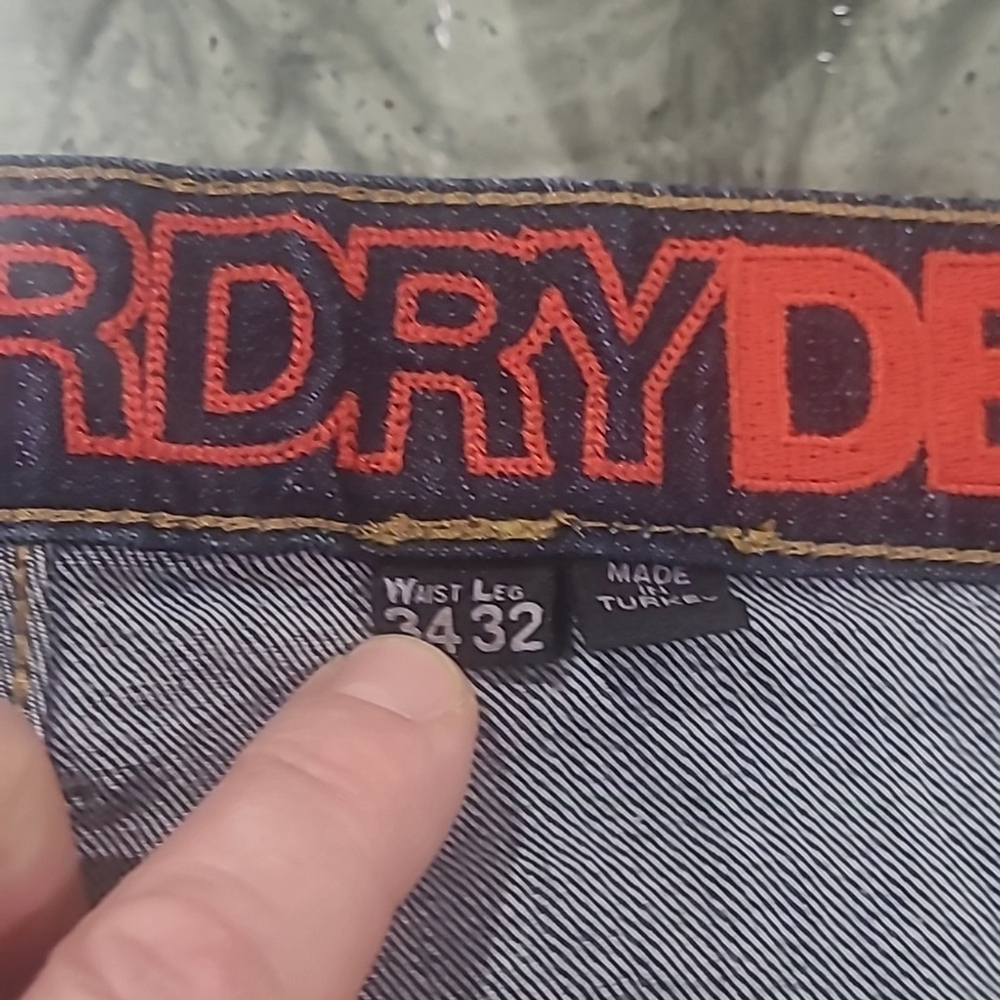 SUPER DRY MEN'S CONNOR BLUE TAPER JEANS PANTS 34 - Picture 5 of 13